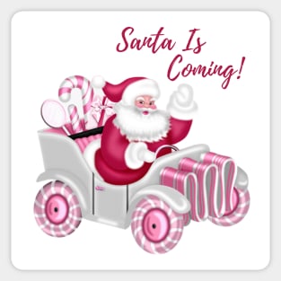 Retro Vintage Pink Santa Claus Sticker